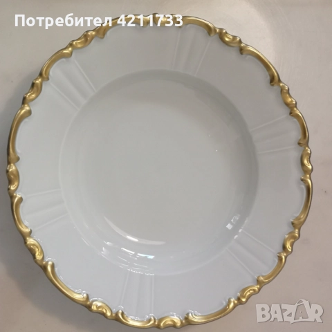 6 дълбоки чении с позлата скъп изискан сервиз НОВО, снимка 9 - Сервизи - 52884229