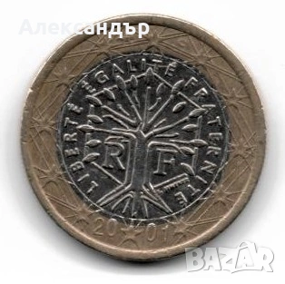 Франция 1 евро, 2001