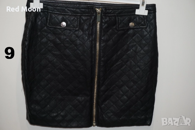 Лот от 10 Кожени Поли от Естествена и Изкуствена кожа Sara Kelly/Zara/H&M/TopShop/BikBok, снимка 9 - Поли - 52222062