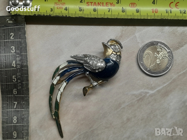 Арт Деко стара брошка,Pierre Cardin,емайл,маркировки,позлата , снимка 9 - Антикварни и старинни предмети - 53427605