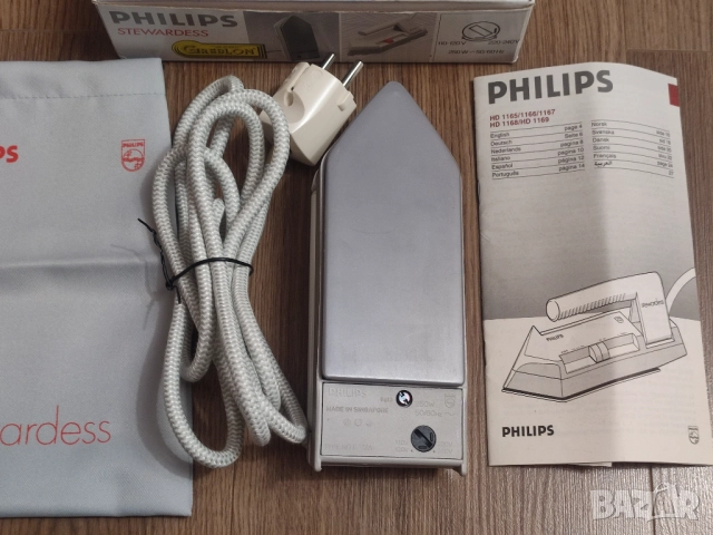 Мини туристическа ютия Philips Stewardess 220V / 110V с незалепваща гладеща повърхност, снимка 7 - Ютии - 52353409