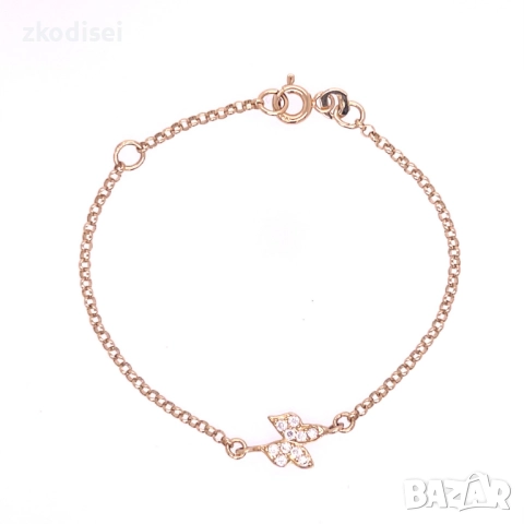 Златна детска гривна 1,32гр. 14,0см. 14кр. проба:585 модел:33613-6, снимка 1