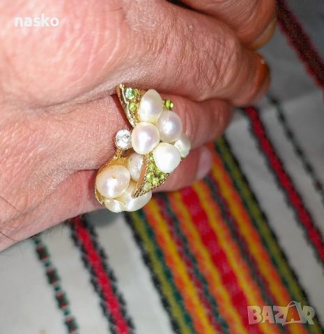 Дамски пръстен с перли, снимка 17 - Антикварни и старинни предмети - 46446968