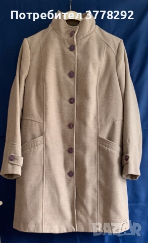 Палто дамско Millers, цвят бежов-ГО до 110см; Талия до 100см; дълго 90см;Рамене 42см;Ръкав 62см, 15 