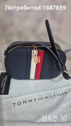 Дамска тъмно-синя чантичка Tommy Hilfiger, снимка 3 - Чанти - 53860603