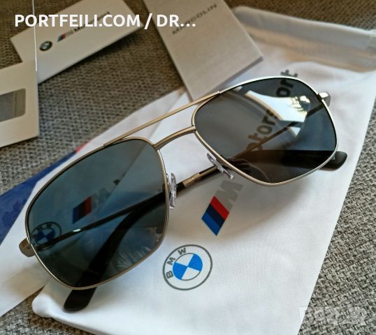 НОВИ мъжки слънчеви очила BMW Motorsport, сребриста рамка, авиатор, поляризация ОРИГИНАЛЕН ПРОДУКТ, снимка 11 - Слънчеви и диоптрични очила - 45463820