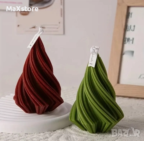 3D 3 размера спираловидна елха Силиконов молд за свещи гипс сапун смола 