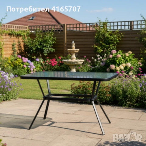 Елегантна правоъгълна маса – стъклен плот, модерен и устойчив дизайн, снимка 3 - Маси - 54068588