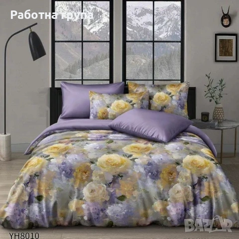 Флоралени десени от памучен сатен с ластик , снимка 10 - Спално бельо - 54072789