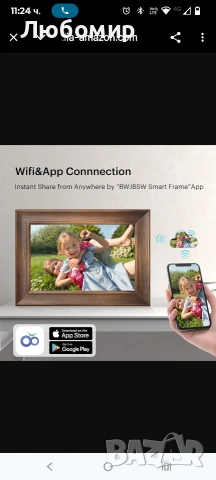 Цифрова фоторамка WiFi 10-инчова цифрова фоторамка, IPS HD сензорен екран, интелигентна , снимка 7 - Други стоки за дома - 53411463