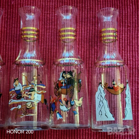 Стари стъклени юзчета за ракия. , снимка 3 - Антикварни и старинни предмети - 53667486