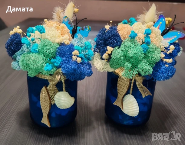 Различни видове кашпи със скандинавски мъх , снимка 11 - Декорация за дома - 45370583