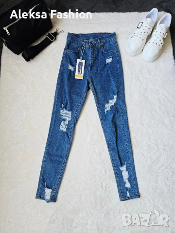 Дамски дънки Slim с накъсан ефект , снимка 9 - Дънки - 50013917