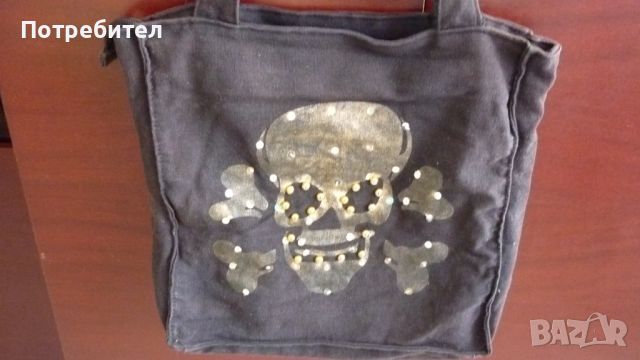 Чанта от текстил с черепи, снимка 2 - Чанти - 45587211