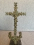 месингов настолен кръст разпятие , снимка 2
