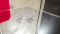 Van Cleef & Arpels VCA Silver Diamond Vintage Alhambra Clips Дамски Обеци, снимка 3