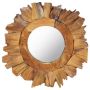 vidaXL Стенно огледало, 40 см, тик, кръгло（SKU:288805, снимка 1 - Огледала - 45286553