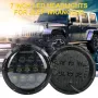 LED Фарове 7 инч 200W Фарове за Lada Niva Jeep Wrangler Cherokee KJ, снимка 1