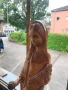 	Антикварна фигура Дева Мария, дърво, снимка 5