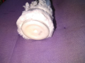 Декоративна свещ дебела с панделка Н-103мм и фи 65мм нова, снимка 5