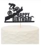 Колоездач Велосипедист наклон с колело картонен брокат топер украса декор за торта парти рожден ден, снимка 1 - Други - 45641631