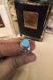 Авторски ретро сребърен пръстен с ларимар , снимка 1 - Пръстени - 45134175
