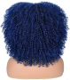 Къса омбре афро къдрава синя перука с черни корени, снимка 2