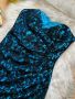 Синя сатенена дантелена рокля, снимка 2