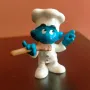 Колекционерска фигурка Schleich Smurf Chef Baker 1979 20042, снимка 7