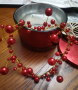 сърце червени перли Метален обръч корона с перлени перли топер украса декор за торта, снимка 2