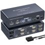 Нов 8K60Hz KVM Switch за 2 Монитора и 2 Компютъра HDMI 4 USB Устройства, снимка 1