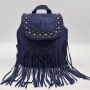 Велурена дамска раница с ресни и метални нитове – бохо стил и практичност, снимка 6