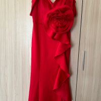 Червена дълга рокля, снимка 3 - Рокли - 45432906