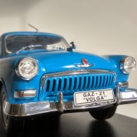 Ретро автомобил, GAZ – 21 VOLGA BLUE – 1959. Мащаб 1:24 см., снимка 7 - Колекции - 45160724