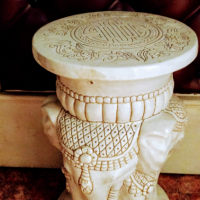 Голям керамичен индийски слон с две глави за интериорна декорация или за нощна масичка, снимка 3 - Статуетки - 44977043