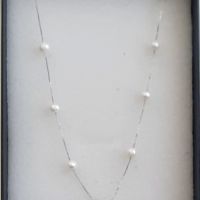 Сребърен синджир с една естествена перла, снимка 13 - Колиета, медальони, синджири - 45792702