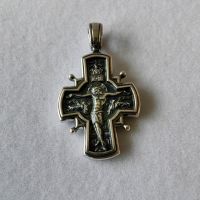 Сребърен кръст, православен кръст, кръст от сребро, кръст с разпятие, сребро 925, снимка 1 - Колиета, медальони, синджири - 45777202