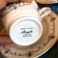 Argyle Английски Костен Порцелан В синьо Сет за чай/кафе Нежни цветя, снимка 4 - Чаши - 45381147