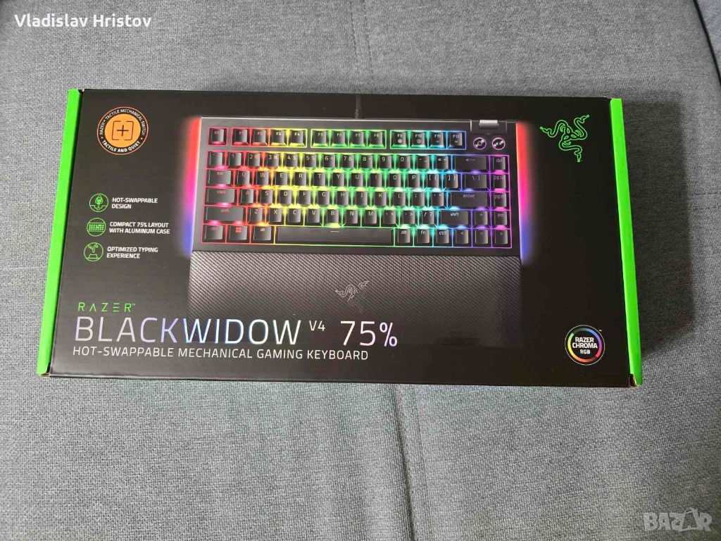 Неразопакована - Razer BlackWidow V4 75% - Гаранция, снимка 1