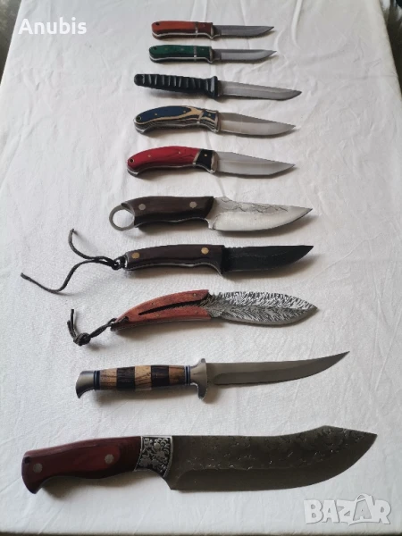 Ножове за лов с кожени калъфи , снимка 1