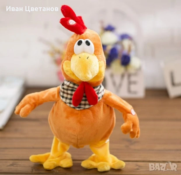 Плюшена играчка петел, пее и танцува, снимка 1