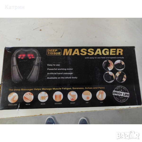 Електрически шиацу масажор за шия, рамене, гръб и тяло - НОВ, снимка 1