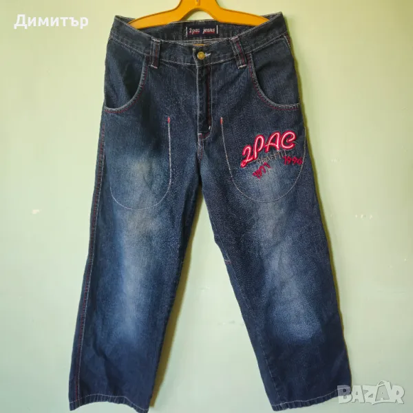 2pac дънки jeans Tupac Shakur Makaveli Hiphop rap hip-hop рап  Wu tang Eminem , снимка 1