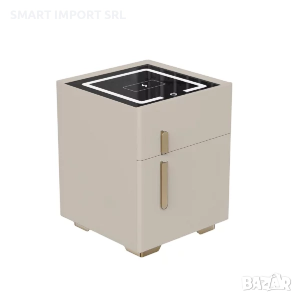 Интелигентно нощно шкафче Smart Heater, сейф, Led осветление, бял, снимка 1