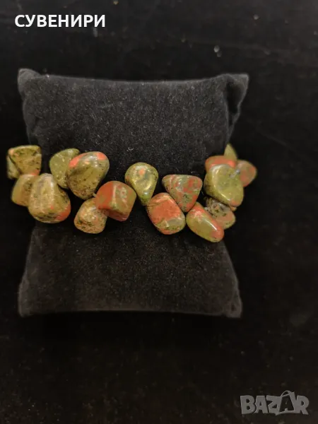 Гривна от естествен камък унакит, снимка 1