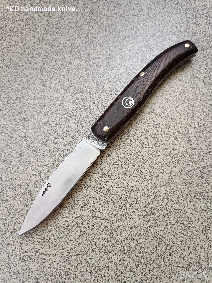 Сгъваем нож ръчно изработен + ПОДАРЪК кания, снимка 1