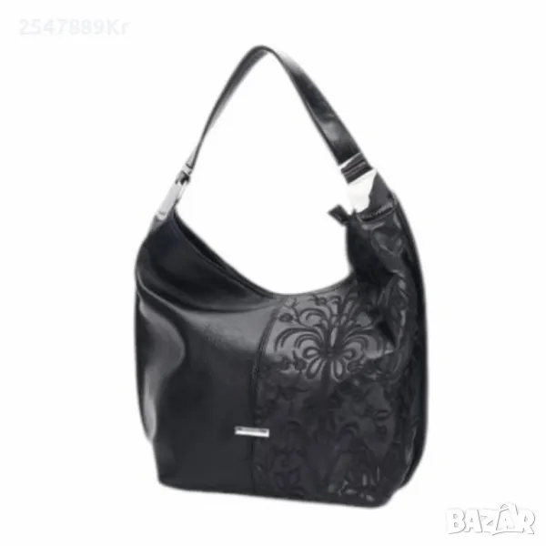 Елегантна дамска чанта с флорални мотиви, снимка 1