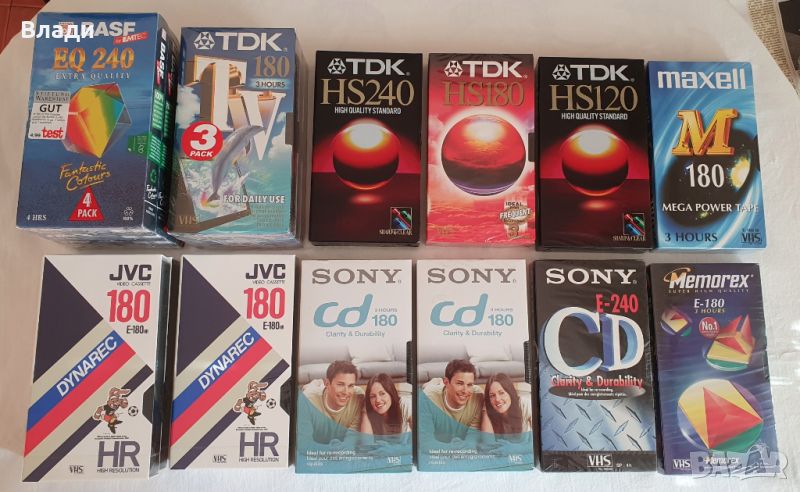 Нови видеокасети VHS TDK, JVC, BASF, Sony, Memorex, снимка 1