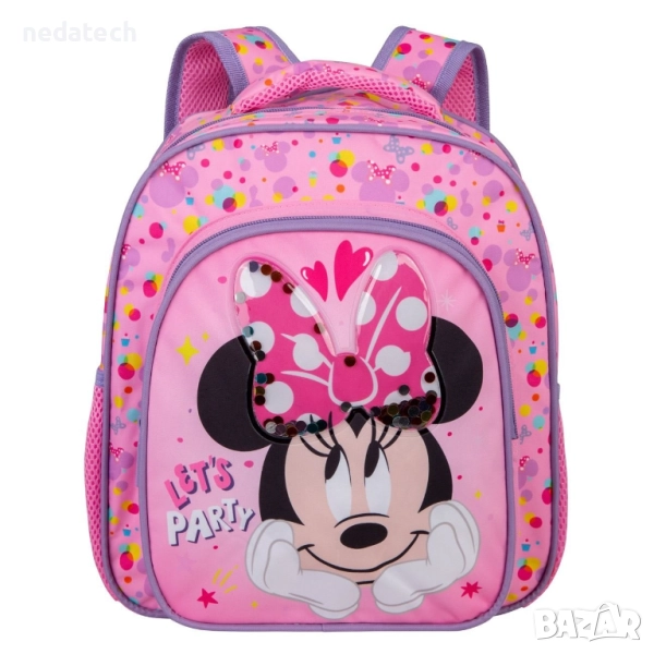 Ученическа раница 3D Мини маус, Розов, 27x11x30см., снимка 1