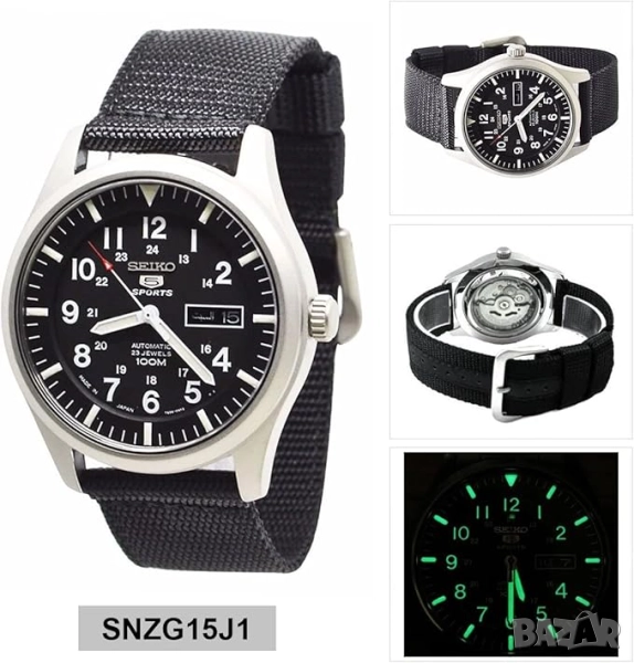 Seiko 5 Sports Automatic Сеико SNZG15J1, снимка 1
